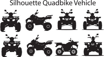 Quadbike Vehicle Abstract Silhouette Vector Graphics Pack