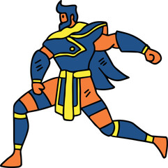A man in a costume is running