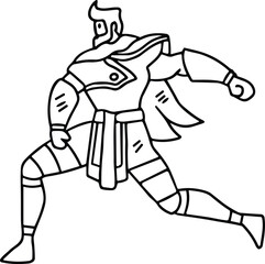 A man in a costume is running