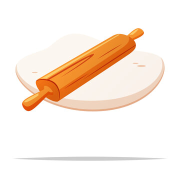 recommend clip art: Dough with rolling pin vector isolated illustration
