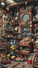 Obraz premium Antique Shop with Plush Toy.