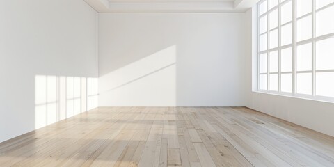 Empty Room with Hardwood Floors and Large Window