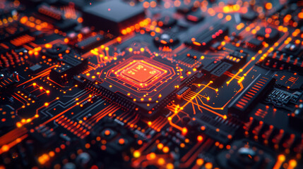 Fototapeta premium Alert Symbol in Cybernetic Geometric Design 