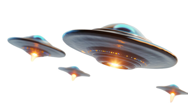 Alien spaceship, UFO, alien ship on transparent background