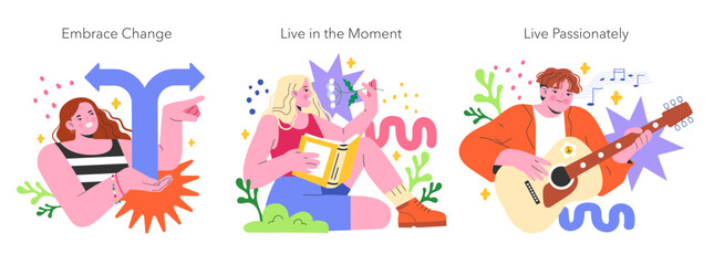 Fototapeta premium YOLO concept Flat Vector illustration.