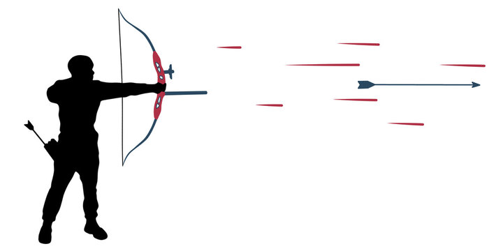 recommend clip art: silhouette illustration of an archer with an arrow shooting target