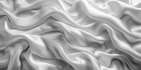Obraz premium background texture fabric soft white blurred abstract calm peaceful shine movement natural graphic satin silky material effect ripple fashion elegant fold smooth beauty new textile luxurious silk 