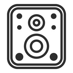 Speaker editable stroke outline icon isolated on white background flat vector illustration