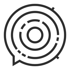 Speaker editable stroke outline icon isolated on white background flat vector illustration