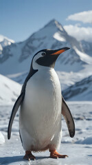 Obraz premium a penguin that is standing in the snow