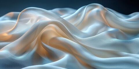 Obraz premium background texture fabric soft white blurred abstract calm peaceful shine movement natural graphic satin silky material effect ripple fashion elegant fold smooth beauty new textile luxurious silk 