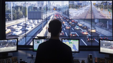Command Center Monitoring Traffic Chaos with Precision and Efficiency