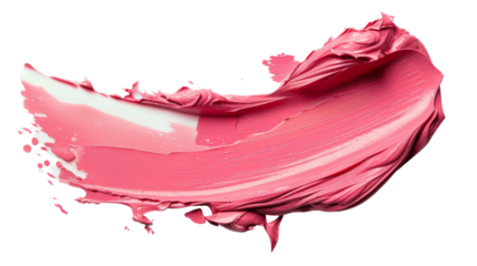 Lipstick smears cosmetics petal pink on transparent background