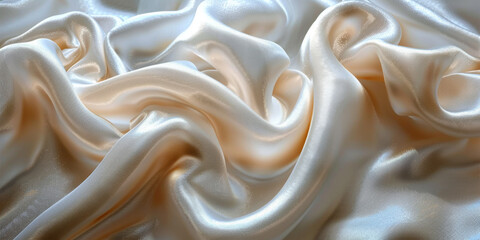 Obraz premium background texture fabric soft white blurred abstract calm peaceful shine movement natural graphic satin silky material effect ripple fashion elegant fold smooth beauty new textile luxurious silk 