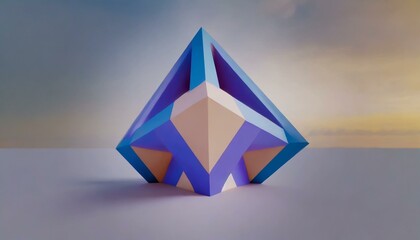 Abstract 3d render, minimalist geometric design with AI generated