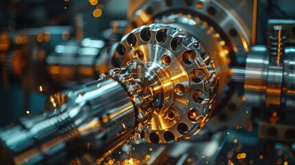 Fototapeta premium Modern industrial machine part with precision engineering