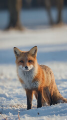 Obraz premium a fox that is standing in the snow