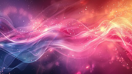 Obraz premium Glowing and smok blue and red waves on red, blue, black background, Generate AI.