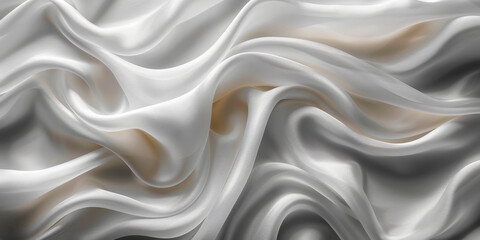 Obraz premium background texture fabric soft white blurred abstract calm peaceful shine movement natural graphic satin silky material effect ripple fashion elegant fold smooth beauty new textile luxurious silk 