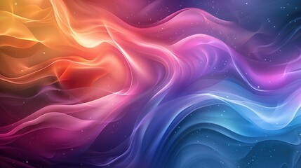 Obraz premium A colorful, abstract painting of a wave with a rainbow in the middle