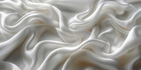 Obraz premium background texture fabric soft white blurred abstract calm peaceful shine movement natural graphic satin silky material effect ripple fashion elegant fold smooth beauty new textile luxurious silk 