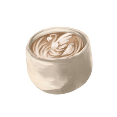 chocolate latte cafe menu painting illustration