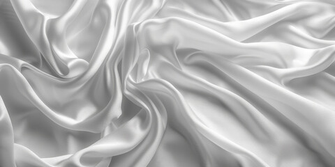 Obraz premium background texture fabric soft white blurred abstract calm peaceful shine movement natural graphic satin silky material effect ripple fashion elegant fold smooth beauty new textile luxurious silk 