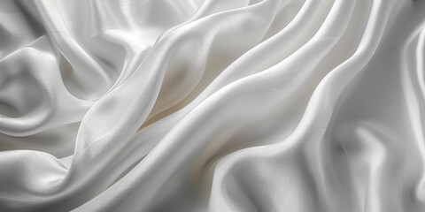 Obraz premium background texture fabric soft white blurred abstract calm peaceful shine movement natural graphic satin silky material effect ripple fashion elegant fold smooth beauty new textile luxurious silk 