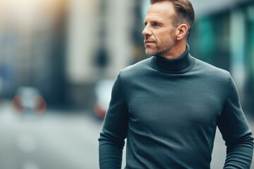 Fototapeta premium Confident Businessman in the street, Modern Professional Lifestyle