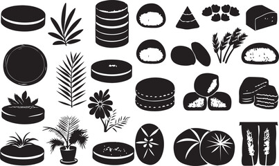 Cookies Bread Abstract Silhouette Vector Graphics Pack