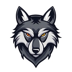 Obraz premium cartoon wolf mascot character design vector, logo template isolated on white background