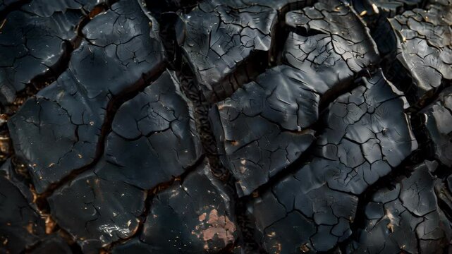 Deep cracks and scuffs mar the surface of this rubber hose evidence of its constant exposure to harsh chemicals and rough work environments.