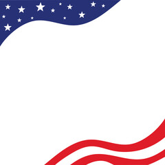American Flag Frame Corner Background Design Template Vector