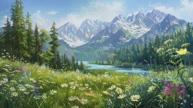 Forest and mountain anime