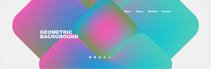 Arrows and squares with bright colors and round angles. Vector Illustration For Wallpaper, Banner, Background, Card, Book Illustration, landing page