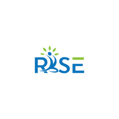 Rise logo, Rise letter with flat syle, people rising star logo template

