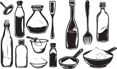 Kitchen Tools Abstract Silhouette Vector Graphics Pack