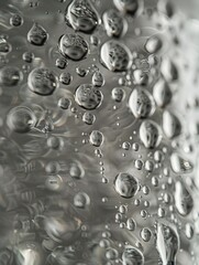 close-up of water droplets on glassware