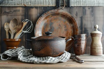 Cooking Pot. Kitchen Pan Eatery Background for Cooking