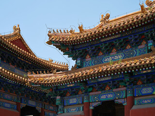 Obraz premium pagodas inside imperial academy in beijing