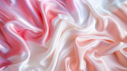 Obraz premium Pink, rose, peach, and white silk satin fabric 