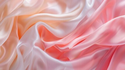 Fototapeta premium Pink, rose, peach, and white silk satin fabric 