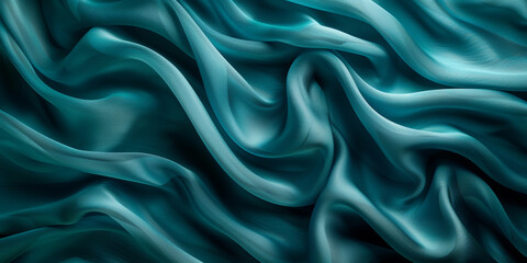 Obraz premium design your space copy background fabric turquoise beautiful folds wavy soft silk wave liquid background color teal elegant fabric satin silk green blue 