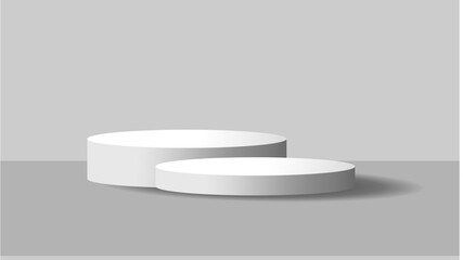 cylinder podium tube circle podium stage 3d Abstract minimal scene mockup products display, Stage showcase. Vector geometric forms