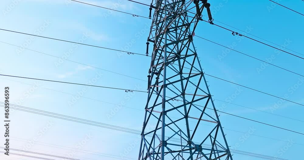 Canvas Prints Motion shot of electricity pylon. Industrial background