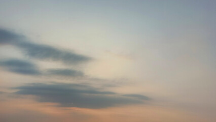 Panoramic sunset cloud Sky with colorful clouds. Without any birds. Natural Cloudscape.