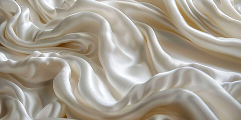 Obraz premium pattern Background fabric silk ivory Texture bride silky curve glossy satin affectionate industry drapery wave seductive bedding white fashion clothes drape curtain shiny clothing material depth 