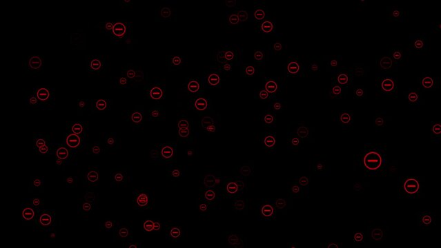 minus signs float horizontally from up to down. 
 Flying through a large number of mathematic symbols. 
 Futuristic battery charging blue indicator level low to full on white background.