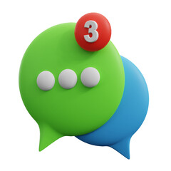 3d rendered icon of a bubble chat notification