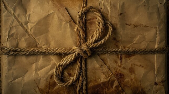 Brown parcel tied with a knot